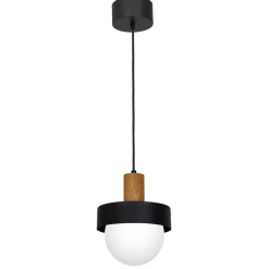 Hängelampen|Bürolampen*Luminex Pendelleuchte blendarm Glas Holz Metall Ø20 cm Modern