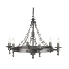 Elstead Pendelleuchte CAMELOT 9 Eisen Schwarz Ø74cm Lampe< Rustikale Lampen|Designerlampen