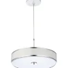 Jupiter Pendelleuchte Chrom Weiß Ø40cm Esstisch LORSAN< Moderne Lampen|Wohnzimmerlampen