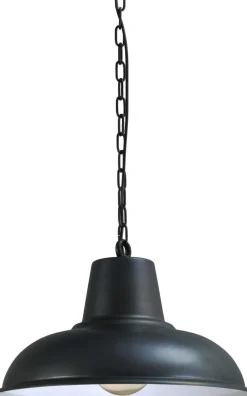 Industrie Lampen|Vintage Lampen*Masterlight Pendelleuchte DI PANNA in Schwarz Roter Metall Optik