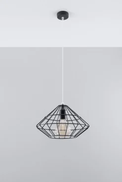 Sollux Pendelleuchte Draht geometrisch Käfigschirm E27< Hängelampen|Esszimmer Lampen