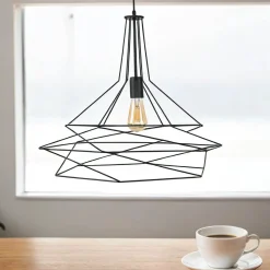 Jupiter Pendelleuchte Draht Schwarz geometrisch Esstisch< Hängelampen|Esszimmer Lampen