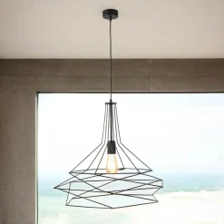 Jupiter Pendelleuchte Draht Schwarz geometrisch Esstisch< Hängelampen|Esszimmer Lampen