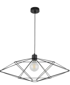 Hängelampen|Vintage Lampen*Sigma Pendelleuchte Draht Schwarz E27 0,8m L:73 cm groß