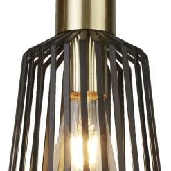 Hängelampen|Bürolampen*Searchlight Pendelleuchte E27 Ø 16 cm in Schwarz Messing Metall