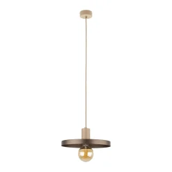 Hängelampen|Bürolampen*TK Lighting Pendelleuchte E27 Ø30 cm rund Sandgrau Braun Vintage