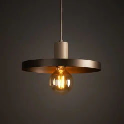 Hängelampen|Bürolampen*TK Lighting Pendelleuchte E27 Ø30 cm rund Sandgrau Braun Vintage