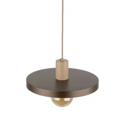 Hängelampen|Bürolampen*TK Lighting Pendelleuchte E27 Ø30 cm rund Sandgrau Braun Vintage