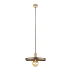 Hängelampen|Bürolampen*TK Lighting Pendelleuchte E27 Ø30 cm rund Sandgrau Braun Vintage