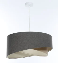 BPS Koncept Pendelleuchte E27 rund Ø 40 cm Braun Beige Stoff Modern< Hängelampen|Bürolampen