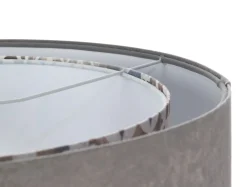 BPS Koncept Pendelleuchte E27 rund Ø 50 cm Stoff Velours Optik Grau Beige< Hängelampen|Bürolampen