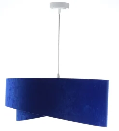 Hängelampen|Bürolampen*BPS Koncept Pendelleuchte E27 rund Ø 50 cm Blau Gold Stoff Velours Optik