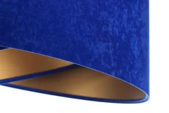 Hängelampen|Bürolampen*BPS Koncept Pendelleuchte E27 rund Ø 50 cm Blau Gold Stoff Velours Optik