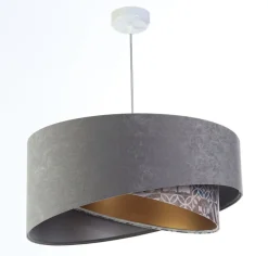 BPS Koncept Pendelleuchte E27 rund D: 50 cm Velours Optik Modern Stoff< Hängelampen|Bürolampen