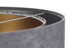 BPS Koncept Pendelleuchte E27 rund D: 50 cm Velours Optik Modern Stoff< Hängelampen|Bürolampen