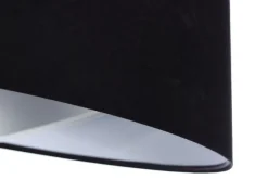 Bürolampen|Schlafzimmer Lampen*BPS Koncept Pendelleuchte E27 rund D: 50 cm Stoff Schwarz Silber Weiß