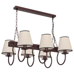 Hängelampen|Esszimmer Lampen*Luminex Pendelleuchte E14 rustikal in Beige