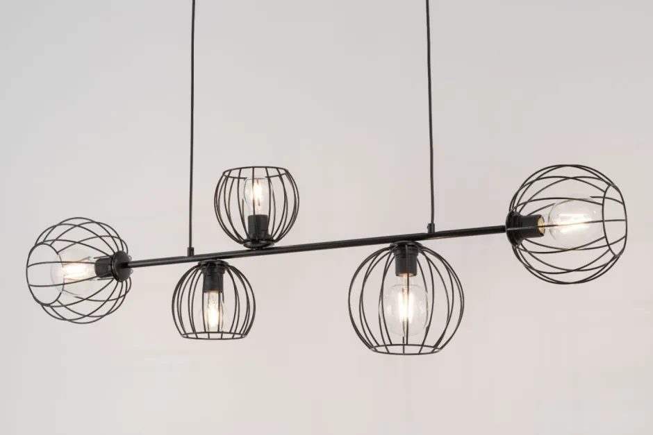 Kugellampen|Wohnzimmerlampen*Sigma Pendelleuchte E27 Schwarz Metall Retro Design