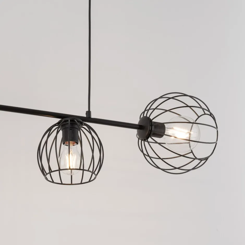 Kugellampen|Wohnzimmerlampen*Sigma Pendelleuchte E27 Schwarz Metall Retro Design