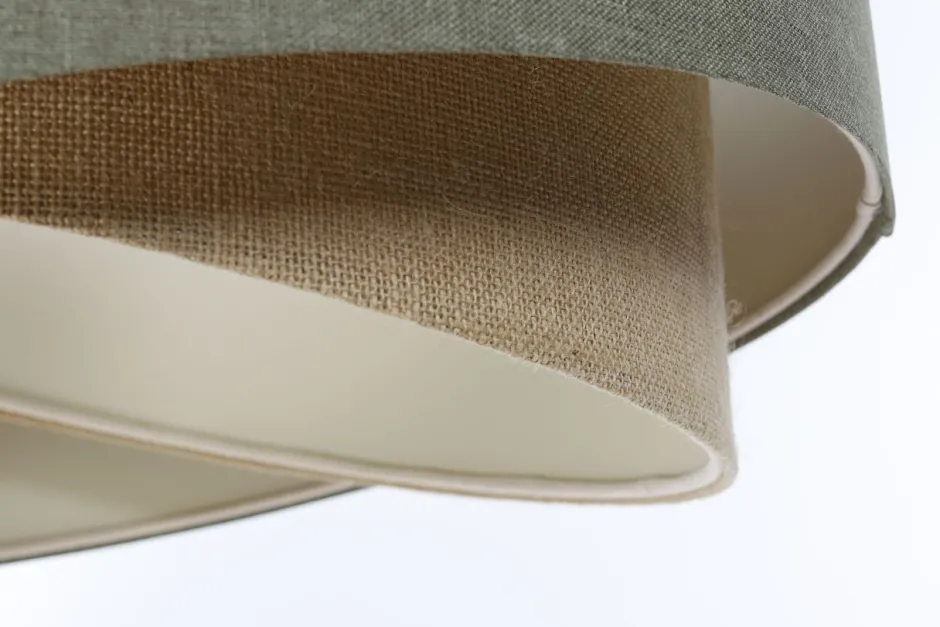 BPS Koncept Pendelleuchte E27 Stoffschirm Ø 50 cm Grün Beige verstellbar< Bürolampen|Schlafzimmer Lampen