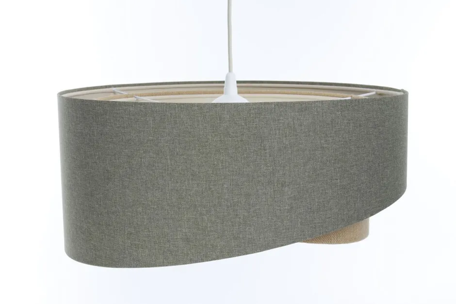 BPS Koncept Pendelleuchte E27 Stoffschirm Ø 50 cm Grün Beige verstellbar< Bürolampen|Schlafzimmer Lampen