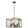 Bürolampen|Esszimmer Lampen*Elstead Pendelleuchte eckig Metall Glas E27 B: 49,3 cm Gunmetal Grau