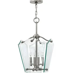 Elstead Pendelleuchte EDDA Nickel Glas Ø31cm kürzbar Lampe< Hängelampen|Moderne Lampen
