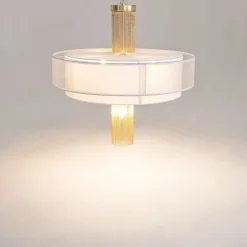 Maytoni Pendelleuchte Edelstahl Stoff E14 Ø 68 cm rund Modern< Hängelampen|Esszimmer Lampen