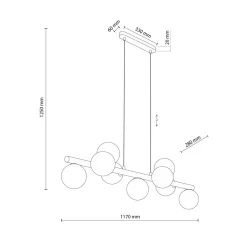 TK Lighting Pendelleuchte Esstisch 117 cm lang H: max. 125 cm verstellbar< Hängelampen|Bürolampen