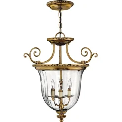 Elstead Pendelleuchte Esstisch aus Messing Glas opulent< Hängelampen|Wohnzimmerlampen