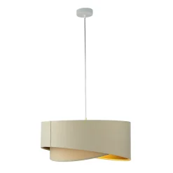 Hängelampen|Esszimmer Lampen*BPS Koncept Pendelleuchte Esstisch Creme Gold Stoff Lampe