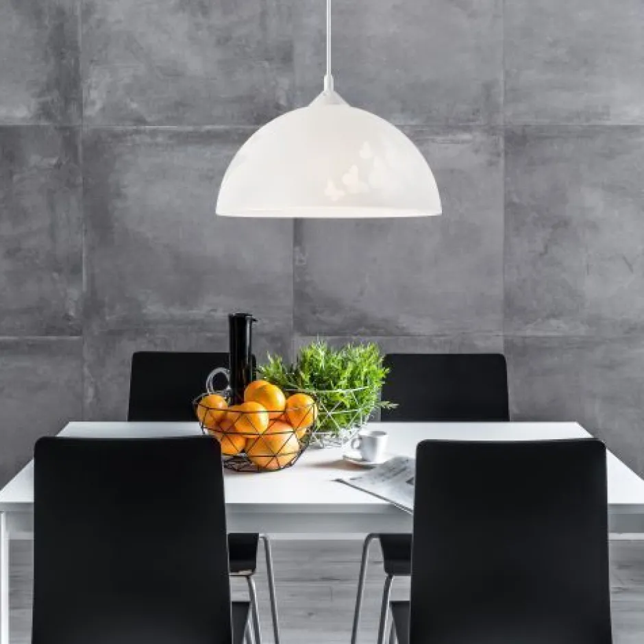 Hängelampen|Esszimmer Lampen*Lamkur Pendelleuchte Esstisch Grau Glas Wohnzimmer Lampe