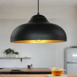 Luminex Pendelleuchte Esstisch Metall rund 40 cm Schwarz Gold< Moderne Lampen|Küchenlampen