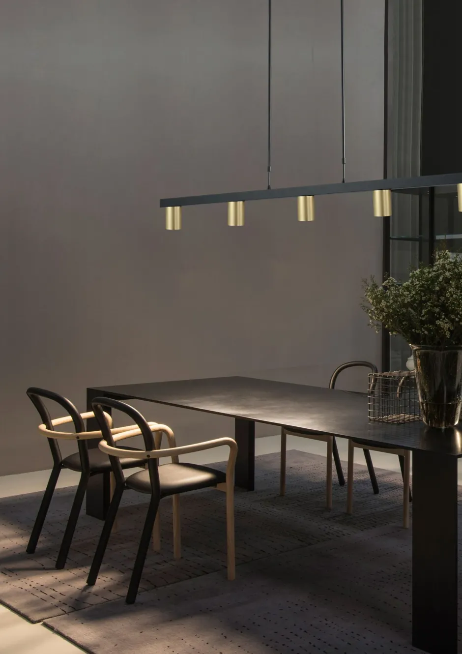 Wohnzimmerlampen|Esszimmer Lampen*Masterlight Pendelleuchte Esstisch Schwarz Gold 5-flammig GU10