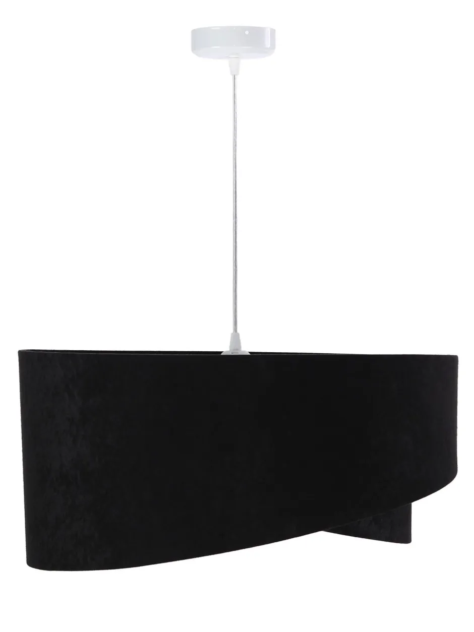 BPS Koncept Pendelleuchte Esstisch Schwarz Silber Stoff Ø50cm< Moderne Lampen|Wohnzimmerlampen