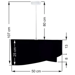 BPS Koncept Pendelleuchte Esstisch Schwarz Silber Stoff Ø50cm< Moderne Lampen|Wohnzimmerlampen