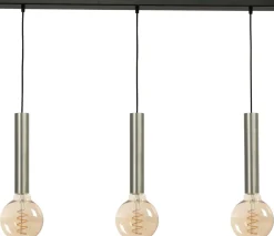 Hängelampen|Wohnzimmerlampen*Masterlight Pendelleuchte Esszimmer Metall 3-flammig Nickel Schwarz