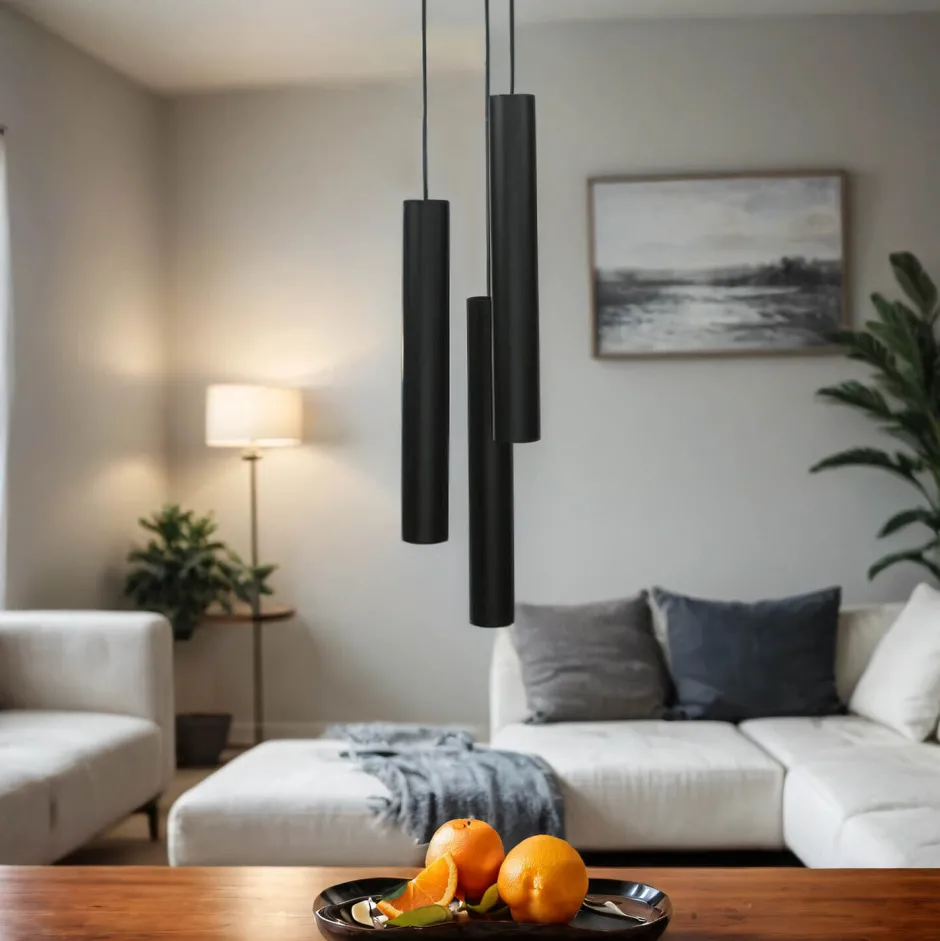 Moderne Lampen|Esszimmer Lampen*Easylight Pendelleuchte EYE Schwarz 3-flmg Wohnzimmer Lampe