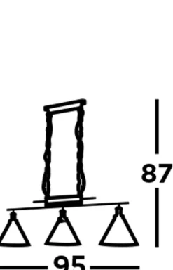 Searchlight Pendelleuchte 3-flammig E27 B: 95 cm Vintage Design< Hängelampen|Esszimmer Lampen