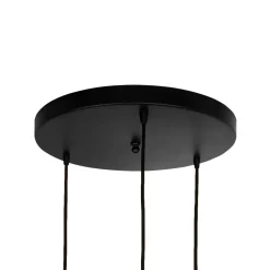 Giovanni Battista Pendelleuchte 3-flammig E27 in Schwarz matt Gold Retro< Hängelampen|Bürolampen