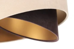 Bürolampen|Wohnzimmerlampen*BPS Koncept Pendelleuchte 3-flammig E27 in Weiß Beige Braun Gold