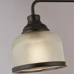 Wohnzimmerlampen|Glaslampen*Searchlight Pendelleuchte 3-flammig E27 Schwarz Klar Ø 56 cm Vintage