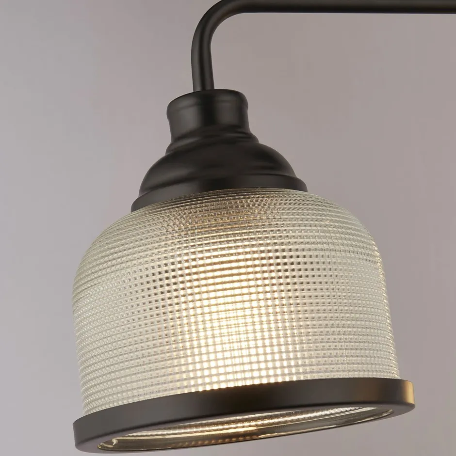 Wohnzimmerlampen|Glaslampen*Searchlight Pendelleuchte 3-flammig E27 Schwarz Klar Ø 56 cm Vintage