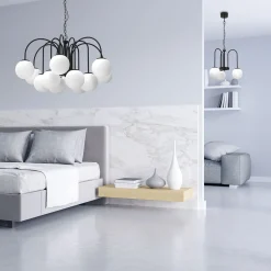 Luminex Pendelleuchte 3-flammig Glas Metall E14 Ø51 cm rund< Hängelampen|Bürolampen