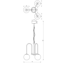 Luminex Pendelleuchte 3-flammig Glas Metall E14 Ø51 cm rund< Hängelampen|Bürolampen