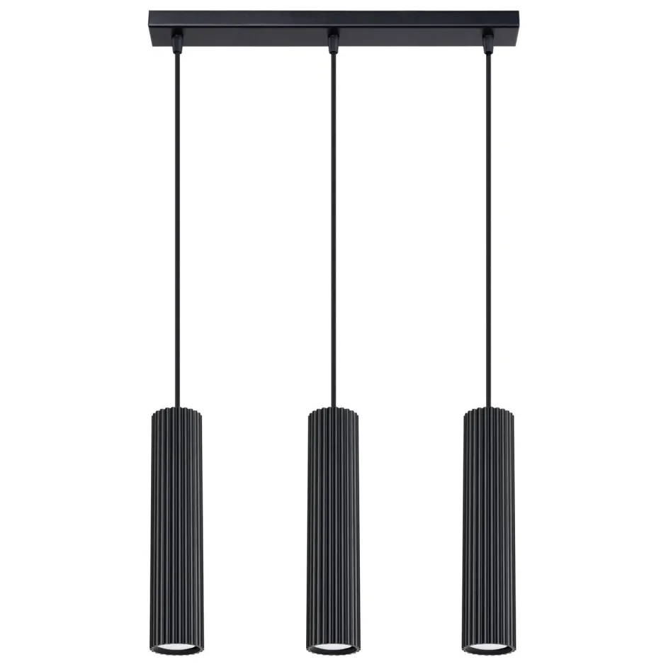Sollux Pendelleuchte 3-flammig GU10 B: 45 cm Schwarz Modern BERTA< Hängelampen|Wohnzimmerlampen