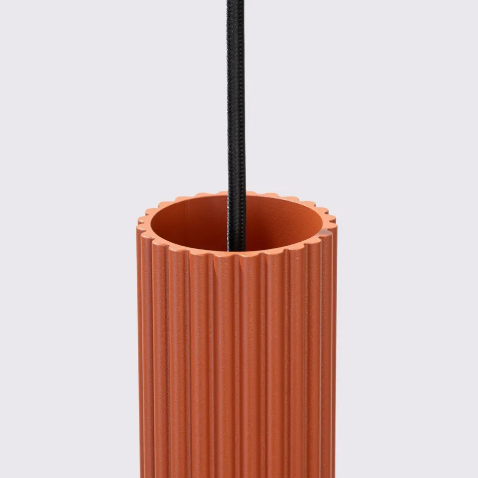 Hängelampen|Bürolampen*Sollux Pendelleuchte 3-flammig GU10 Rot aus Aluminium B: 19,5 cm