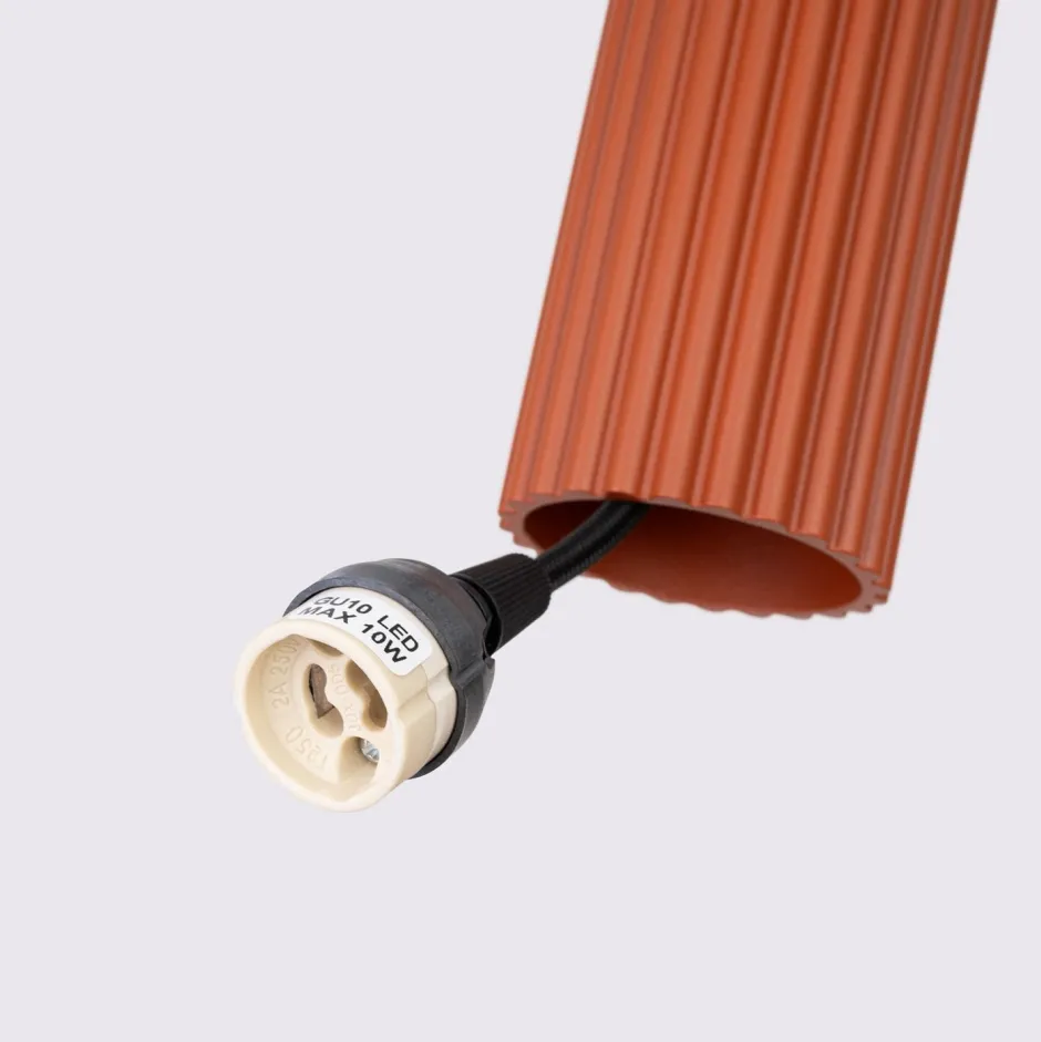 Hängelampen|Bürolampen*Sollux Pendelleuchte 3-flammig GU10 Rot aus Aluminium B: 19,5 cm