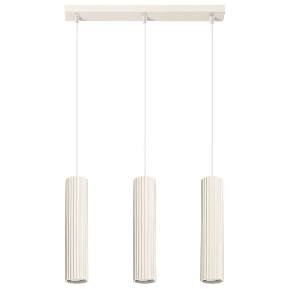 Hängelampen|Wohnzimmerlampen*Sollux Pendelleuchte 3-flammig GU10 B: 45 cm in Creme Modern