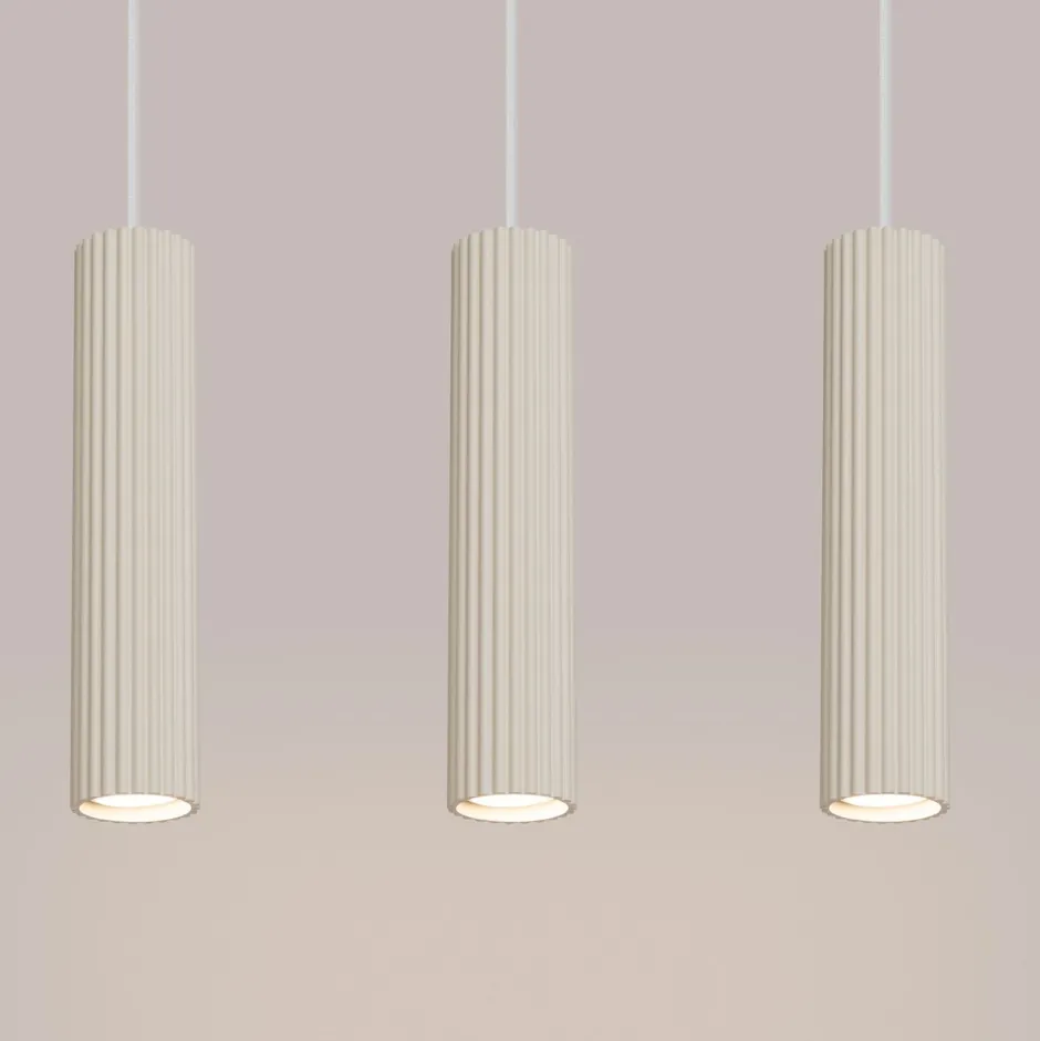 Hängelampen|Wohnzimmerlampen*Sollux Pendelleuchte 3-flammig GU10 B: 45 cm in Creme Modern